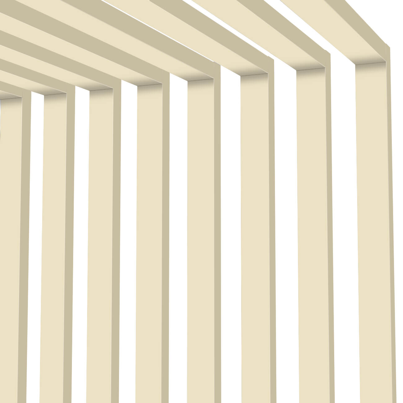 Декоративная рейка металлическая RAL1015 Слоновая Кость на стенах и потолке в сборе