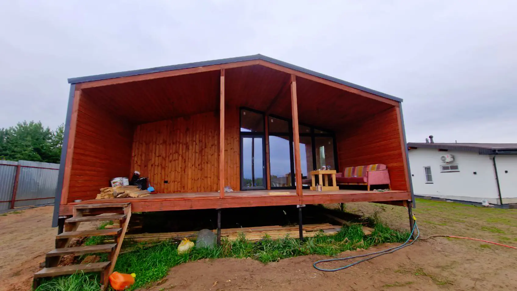 Фото 4 металлосайдинг Евро-Брус под брус Кедр Темный 3D SteelArt