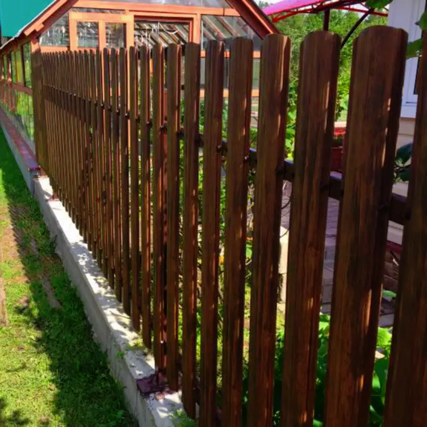 Фото 8 Штакетник фигурный Темный Каштан 3D Принтек двусторонний