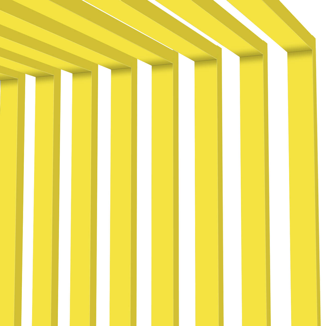 Декоративная рейка металлическая RAL1018 Желтый на стенах и потолке в сборе