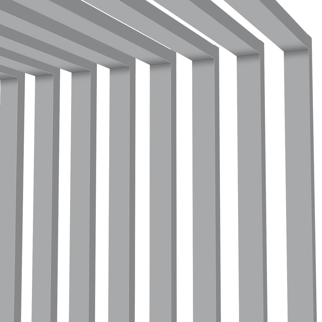 Декоративная рейка металлическая RAL7004 Серый на стенах и потолке в сборе