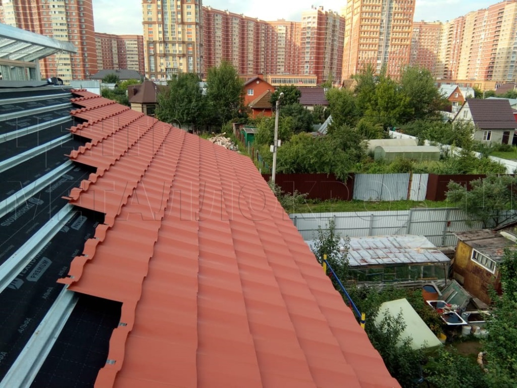Металлочерепица Геркулес 8004 терракотовый Стальной Бархат от Центра Металокровли в Казахстане