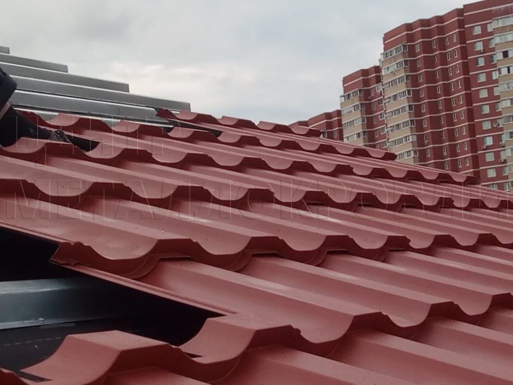 Металлочерепица Геркулес 8004 терракотовый Стальной Бархат от Центра Металлокровли в Казахстане