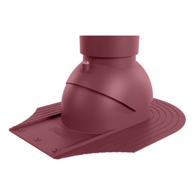 Труба вентиляционная h550мм d110мм RAL 3005 красное вино для мягкой кровли при монтаже утепленная основание