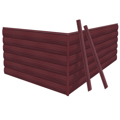 Фото сайдинга металлического (металлосайдинга) царьсайдинга Бревно Рубленое 4Д Красное вино Бархат для фасада дома