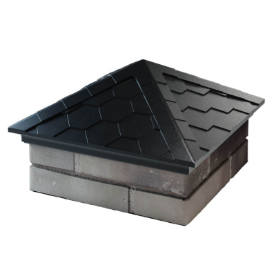 Колпак на столб забора EVEREST Черный 1,5х1,5 кирпича под черепицу фото 2