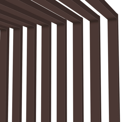 Декоративная рейка металлическая RAL8017 Шоколад на стенах и потолке в сборе