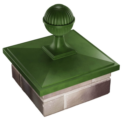 Колпак БонаМоно Зеленый с шаром на столб 1.5х1.5 кирпича фото 3