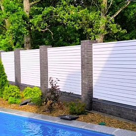 Забор жалюзи Хай-Тек RAL9003 Белый двусторонний